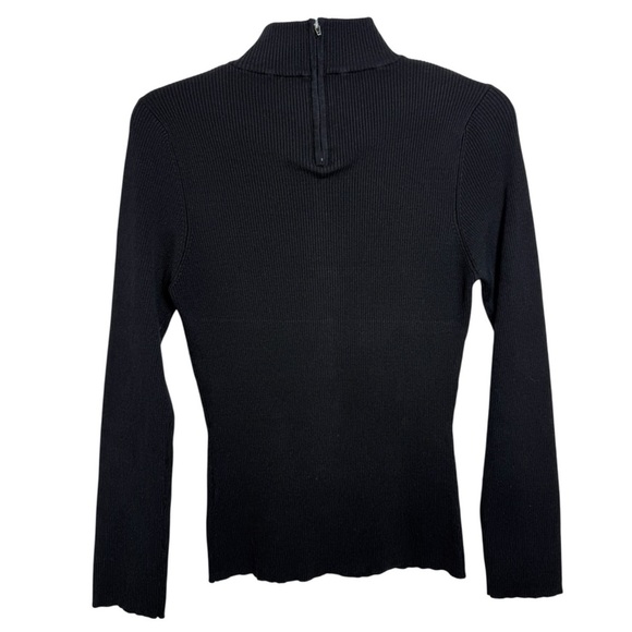 Vtg 90s Y2K Keyhole Buckle Top Sz Sm Long Sleeve Mock Neck Black Punk Emo Goth - Picture 2 of 5